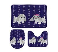 Alfombra De Baño 3 Piezas Two Dogs Loved Druk Another Illustration On The Background of Night Juego De 3 Alfombras Antideslizante Alfombrilla Absorbente Alfombra Ducha para Cocina Entrada