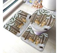 Alfombra De Baño 3 Piezas Wolves In The Pine Russian Snow Winter Animals Wildlifes Alfombrilla Antideslizante Alfombra Ducha Transpirable Juego De 3 Alfombras para Entrada Salón Dormitorio