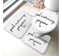 Alfombra De Baño 3 Piezas Wordart Good Morning Gorgeous Romantic Words Nice Alfombrilla Absorbente Juego De 3 Alfombras Antideslizante Alfombra Ducha para Salón Entrada Dormitorio