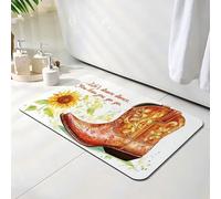 Alfombra de Baño 30 x 50 cm, Alfombra Baño Secado Rapido con Diatomita, Antideslizante Bañera Alfombras Retro, Super Absorbente Alfombrilla Ducha Antideslizante para Cocina, Bañera, Botas O-7698