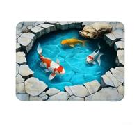 Alfombra de baño 3D en forma de corazón, absorbente, antideslizante, de poliéster suave, lavable a máquina, para entrada y decoración del hogar, color azul, 40 x 60 cm