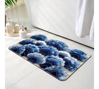 Alfombra de Baño 40 x 60 cm, Alfombra Baño Secado Rapido con Diatomita, Antideslizante Bañera Alfombras Azul, Super Absorbente Alfombrilla Ducha Antideslizante para Cocina, Bañera, nórdico O-2660