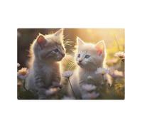 Alfombra De Baño 40X60Cm, Hermosos Gatitos Flor Alfombra Ducha Suave Felpudo Entrada Casa para Baño Interior Dormitorio