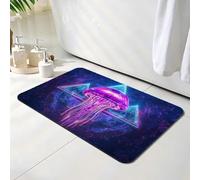 Alfombra de Baño 50 x 80 cm, Alfombra Baño Secado Rapido con Diatomita, Antideslizante Bañera Alfombras Púrpura, Absorbente Alfombrilla Ducha Antideslizante para Casa y Cocina, Bañera, Medusa O-6406
