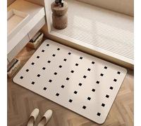 Alfombra De Baño 50x80cm Beige Negro Súper Absorbente Y Estera De Baño Anti-moho Sin Deslizamiento, Piedra De Diatomita Seca Rápida, Alfombra De Ducha Afuera,