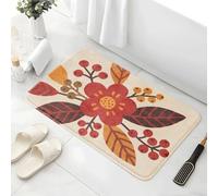 Alfombra De Baño 50X80Cm Rojo Amarillo Alfombras Baño Antideslizante,Microfibra Absorbente Alfombrilla,Lavable A Máquina,Suave Y Acogedora,para Dormitorio Sala Estar