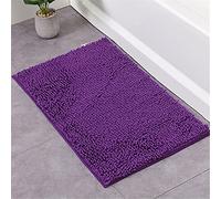 Alfombra de Baño Alfombrilla de Baño Alfombras de Ducha Microfibra Chenilla Antideslizante Suave Cómoda Absorbente de Agua Lavable A Máquina Tapete para El Piso (Púrpura,40 * 60cm)