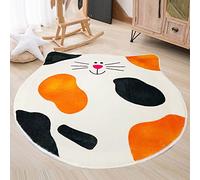 Alfombra de baño, alfombrilla de suelo de PVC, alfombra circular de baño con diseño de animales, gato, antideslizante, lavable, absorbente, forma de fruta, alfombrilla de baño, súper suave para la