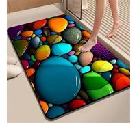 Alfombra de Baño Antideslizante, 160x230cm Alfombrilla Diatomita Baño Súper Absorbente, Alfombrilla Ducha Lavable Stone Bath Mat, Alfombra Piedras para Ducha, Cocina, Bañera y Baños, WC Blue 6-149