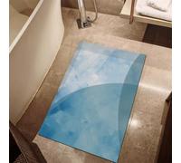 Alfombra de Baño Antideslizante, 50x80cm Alfombrilla Diatomita Baño Súper Absorbente, Alfombrilla Ducha Lavable Stone Bath Mat, Alfombra Piedras para Ducha, Cocina, Bañera y Baños, WC Blue 6-183