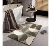 Alfombra de Baño Antideslizante, 50x80cm Alfombrilla Diatomita Baño Súper Absorbente, Alfombrilla Ducha Lavable Stone Bath Mat, Alfombra Piedras para Ducha, Cocina, Bañera y Baños, WC Classic 6-319