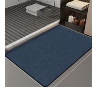 Alfombra de Baño Antideslizante, 70x140cm Alfombrilla Diatomita Baño Súper Absorbente, Alfombrilla Ducha Lavable Stone Bath Mat, Alfombra Piedras para Ducha, Cocina, Bañera y Baños, WC Blue 6-151