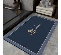 Alfombra de Baño Antideslizante, 80x120cm Alfombrilla Diatomita Baño Súper Absorbente, Alfombrilla Ducha Lavable Stone Bath Mat, Alfombra Piedras para Ducha, Cocina, Bañera y Baños, WC Blue 6-141