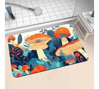 Alfombra de Baño Antideslizante Absorbente Champiñones 100x160cm Alfombrilla Ducha Suave de Secado Rápido, Piedra Diatomita Alfombra Baño, Bath Mat para Puerta Cocina Recibidor y Lavandería 16-72