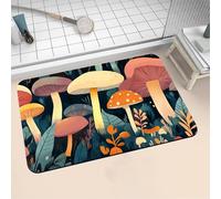 Alfombra de Baño Antideslizante Absorbente Champiñones 100x160cm Alfombrilla Ducha Suave de Secado Rápido, Piedra Diatomita Alfombra Baño, Bath Mat para Puerta Cocina Recibidor y Lavandería 16-66