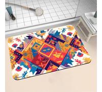Alfombra de Baño Antideslizante Absorbente Colourful 50x80cm Alfombrilla Ducha Suave y Suelo de Secado Rápido, Piedra Diatomita Alfombra Baño, Bath Mat para Puerta Cocina Recibidor y Lavandería 16-986