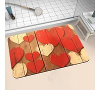 Alfombra de Baño Antideslizante Absorbente Corazón 90x120cm Alfombrilla Ducha Suave y Suelo de Secado Rápido, Piedra Diatomita Alfombra Baño, Bath Mat para Puerta Cocina Recibidor y Lavandería 16-100
