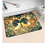 Alfombra de Baño Antideslizante Absorbente Flor 70x120cm Alfombrilla Ducha Suave y Suelo de Secado Rápido, Piedra Diatomita Alfombra Baño, Bath Mat para Puerta Cocina Recibidor y Lavandería 16-96