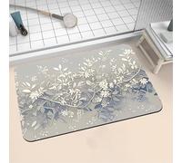 Alfombra de Baño Antideslizante Absorbente Gray 90x120cm Alfombrilla Ducha Suave y Suelo de Secado Rápido, Piedra Diatomita Alfombra Baño, Bath Mat para Puerta Cocina Recibidor y Lavandería 16-388