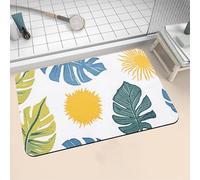 Alfombra de Baño Antideslizante Absorbente Leaves 50x80cm Alfombrilla Ducha Suave y Suelo de Secado Rápido, Piedra Diatomita Alfombra Baño, Bath Mat para Puerta Cocina Recibidor y Lavandería 16-380