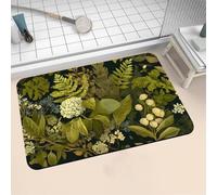 Alfombra de Baño Antideslizante Absorbente Plant 40x60cm Alfombrilla Ducha Suave y Suelo de Secado Rápido, Piedra Diatomita Alfombra Baño, Bath Mat para Puerta Cocina Recibidor y Lavandería 16-1028