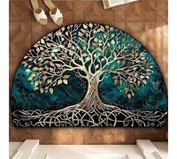 Alfombra de Baño Antideslizante, Alfombra Diatomita Baño, Súper Absorbente Alfombras Ducha, Secado Rapido Felpudo Entrada Casa, Alfombrilla Piedra para Cocina Bañera, Tapete Tree 60x90cm 3-714