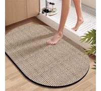 Alfombra de Baño Antideslizante, Alfombra Diatomita Baño, Súper Absorbente Alfombras Ducha, Secado Rapido Felpudo Entrada Casa, Alfombrilla Piedra para Cocina Bañera, Tapete Line 40x60cm 3-960
