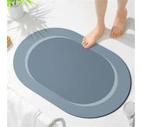 Alfombra de Baño Antideslizante, Alfombra Diatomita Baño, Súper Absorbente Alfombras Ducha, Secado Rapido Felpudo Entrada Casa, Alfombrilla Piedra para Cocina Bañera, Tapete Fun 50x80cm 3-1100