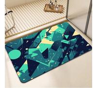 Alfombra de Baño Antideslizante, Alfombrilla Baño Diatomita Lavable a Máquina 40x60cm, Alfombra Cocina Súper Absorbente, Alfombras Cocina de Secado Rápido, Rug para Entrada, Bañera y Ducha Teal 7-1243