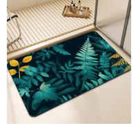 Alfombra de Baño Antideslizante, Alfombrilla Baño Diatomita Lavable a Máquina 40x60cm, Alfombra Cocina Súper Absorbente, Alfombras Cocina de Secado Rápido, Rug para Entrada, Bañera y Ducha Teal 7-1240