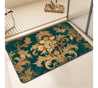 Alfombra de Baño Antideslizante, Alfombrilla Baño Diatomita Lavable a Máquina 50x80cm, Alfombra Cocina Súper Absorbente, Alfombras Cocina de Secado Rápido, Rug para Entrada, Bañera y Ducha Teal 7-1242