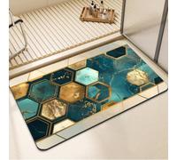 Alfombra de Baño Antideslizante, Alfombrilla Baño Diatomita Lavable a Máquina 50x80cm, Alfombra Cocina Súper Absorbente, Alfombras Cocina de Secado Rápido, Rug para Entrada, Bañera y Ducha Teal 7-1245