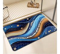 Alfombra de Baño Antideslizante, Alfombrilla Baño Diatomita Lavable a Máquina 50x80cm, Alfombra Cocina Súper Absorbente, Alfombras Cocina de Secado Rápido, Rug para Entrada, Bañera y Ducha Teal 7-1235