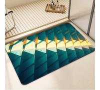 Alfombra de Baño Antideslizante, Alfombrilla Baño Diatomita Lavable a Máquina 50x80cm, Alfombra Cocina Súper Absorbente, Alfombras Cocina de Secado Rápido, Rug para Entrada, Bañera y Ducha Teal 7-1237