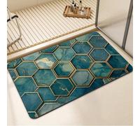 Alfombra de Baño Antideslizante, Alfombrilla Baño Diatomita Lavable a Máquina 50x80cm, Alfombra Cocina Súper Absorbente, Alfombras Cocina de Secado Rápido, Rug para Entrada, Bañera y Ducha Teal 7-1236