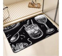 Alfombra de Baño Antideslizante, Alfombrilla Baño Diatomita Lavable a Máquina 90x150cm, Alfombra Cocina Súper Absorbente, Alfombras Cocina de Secado Rápido, Rug para Entrada Bañera Ducha Doodles 7-506