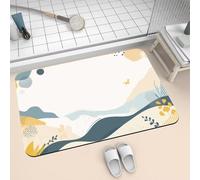 Alfombra de Baño Antideslizante de Diatomita 100x160cm, Alfombras de Entrada, Alfombra Ducha Súper Absorbente de Piedra de Secado Rápido, Bath Mat Lavable para Puerta Bañera Cocina Funny 2-1380