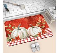 Alfombra de Baño Antideslizante de Diatomita 140x200cm, Alfombras de Entrada, Alfombra Ducha Súper Absorbente de Piedra de Secado Rápido, Bath Mat Lavable para Puerta Bañera Cocina Leaves 2-1376