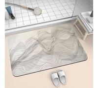 Alfombra de Baño Antideslizante de Diatomita 160x230cm, Alfombras de Entrada, Alfombra Ducha Súper Absorbente de Piedra de Secado Rápido, Bath Mat Lavable para Puerta Bañera Cocina Grey 2-1160