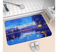 Alfombra de Baño Antideslizante de Diatomita 160x230cm, Alfombras de Entrada, Alfombra Ducha Súper Absorbente de Piedra de Secado Rápido, Bath Mat Lavable para Puerta Bañera Cocina Landscape 2-1350