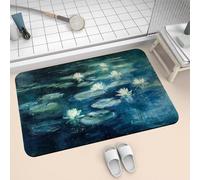 Alfombra de Baño Antideslizante de Diatomita 50x80cm, Alfombras de Entrada, Alfombra Ducha Súper Absorbente de Piedra de Secado Rápido, Bath Mat Lavable para Puerta Bañera Cocina Jardín 2-1440