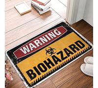 Alfombra de baño antideslizante duradera | Advertencia de peligro biológico geométrica de baño antideslizante para hombre, cueva, bar, entrada de casa (40 x 60 cm)