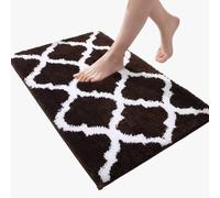 Alfombra de Baño Antideslizante Geometría De Color Café Alfombrilla Baño Microfibra Esponjosa Suave, Alfombra Secado Rapido Lavable A Máquina, Súper Absorbente, Apto para Ducha O Bañera 40x60cm