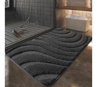 Alfombra de baño, Antideslizante, Microfibra, Súper Absorbente,Lavable en la Lavadora, Entrada Felpudo Tina de baño(Gray,40x60cm)