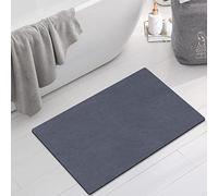 Alfombra de baño antideslizante para baño de tierra de diatomeas de 15.7x23.6 pulgadas, alfombra de absorción de agua para entrada del baño, lavable a máquina, secado rápido (40x60 cm, azul marino)