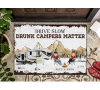 Alfombra De Baño Cómodo Tapete para Puerta Antideslizante Felpudo De Bienvenida para Jardín Trasera Delantera Interior 40X60Cm Compañeros De Campamento para Toda La Vida