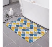 Alfombra de baño con diseño geométrico abstracto de Marruecos, tierra de diatomeas, súper absorbente, de secado rápido, antideslizante, de perfil bajo, alfombra de baño para ducha y fregadero, 16.0