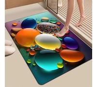 Alfombra de baño con estampado de guijarros 3D, alfombrillas de baño antideslizantes de secado rápido, absorbentes, alfombra de baño de secado rápido frente al fregadero de la cocina(P,40*60cm)