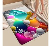 Alfombra de baño con estampado de guijarros 3D, alfombrillas de baño antideslizantes de secado rápido, absorbentes, alfombra de baño de secado rápido frente al fregadero de la cocina(O,50*80cm)