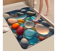 Alfombra de baño con estampado de guijarros 3D, alfombrillas de baño antideslizantes de secado rápido, absorbentes, alfombra de baño de secado rápido frente al fregadero de la cocina(G,40*60cm)